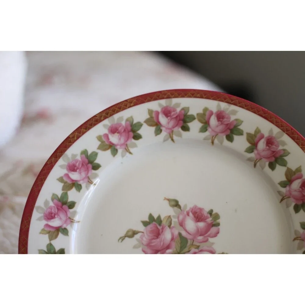 MZ Austria Plate Pink Roses